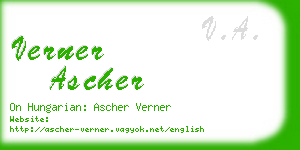 verner ascher business card
